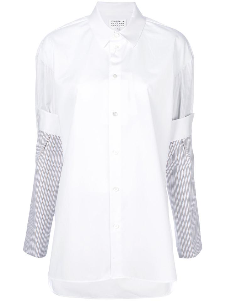 Maison Margiela - Contrast Sleeve Shirt - Women - Cotton - 40, White, Cotton