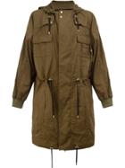 Balmain Flap Pocket Parka Coat - Green