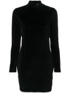 T By Alexander Wang Funnel Neck Mini Dres - Black