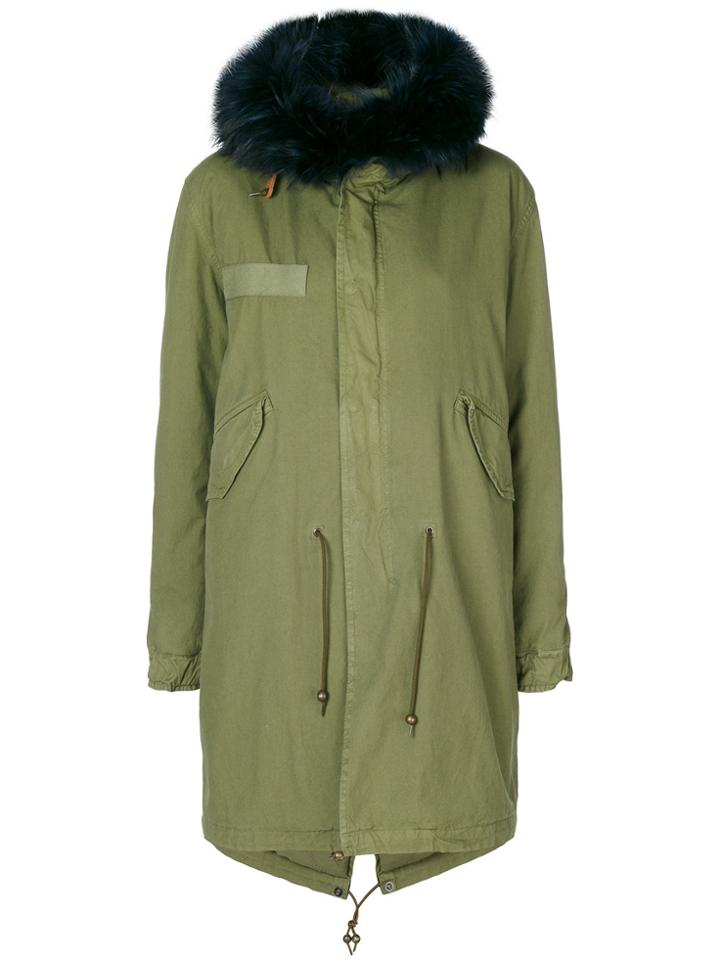 Mr & Mrs Italy Fur Trimmed Mid Parka - Green