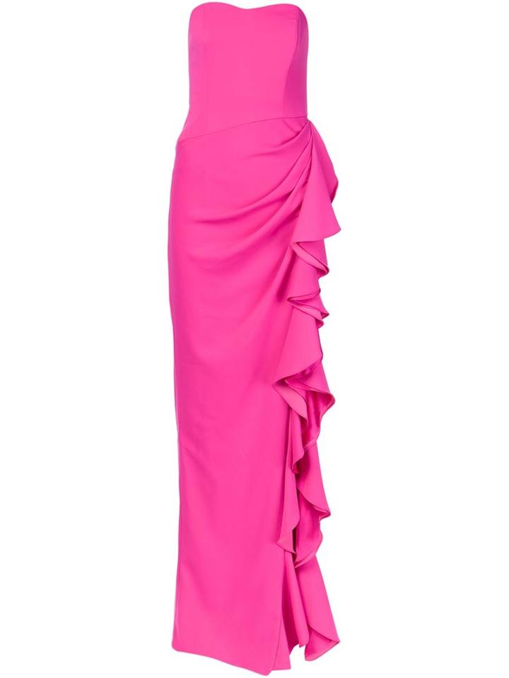 Badgley Mischka Draped Strapless Evening Dress