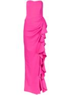 Badgley Mischka Draped Strapless Evening Dress