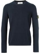 Stone Island Crew Neck Jumper, Men's, Size: Xl, Blue, Cotton