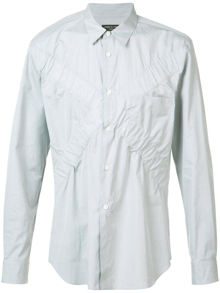 Comme Des Garçons Homme Plus Gathered Elasticated 'x' Shirt, Men's, Size: Small, Grey, Cotton