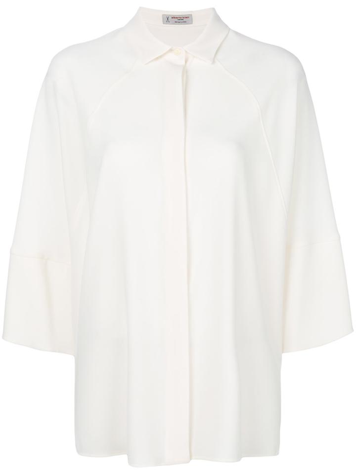 Alberto Biani Concealed Front Blouse - White