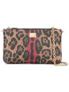 Dolce & Gabbana Leopard Print Crossbody Bag, Women's, Blue, Cotton/polyester/polyurethane