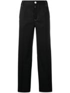 Mm6 Maison Margiela Contrast Stitch Wide Trousers - Black