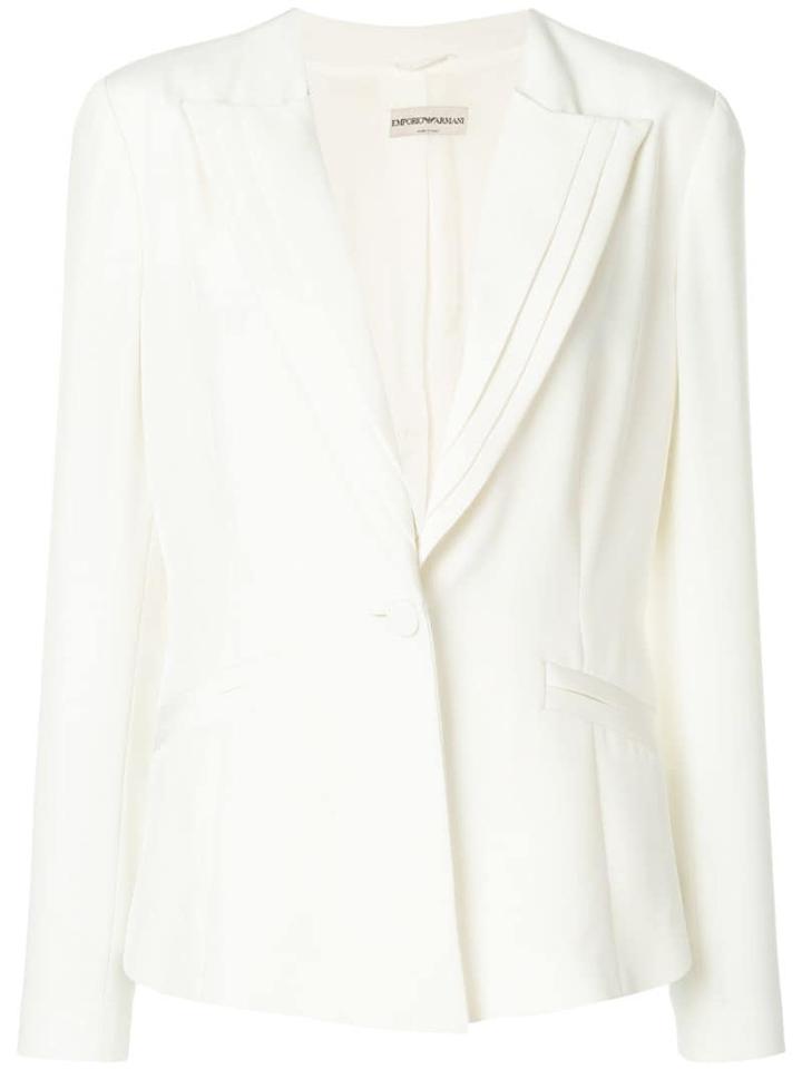 Giorgio Armani Pre-owned Pleated Peaked Lapels Jacket - White