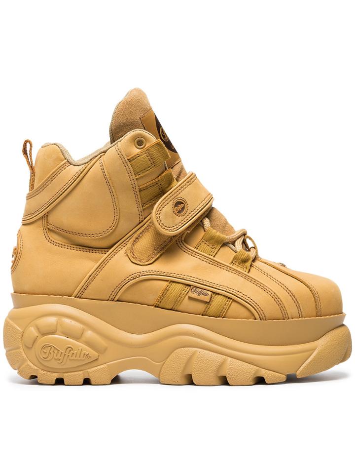 Buffalo Tan Classic Platform Sneaker Boots - Nude & Neutrals