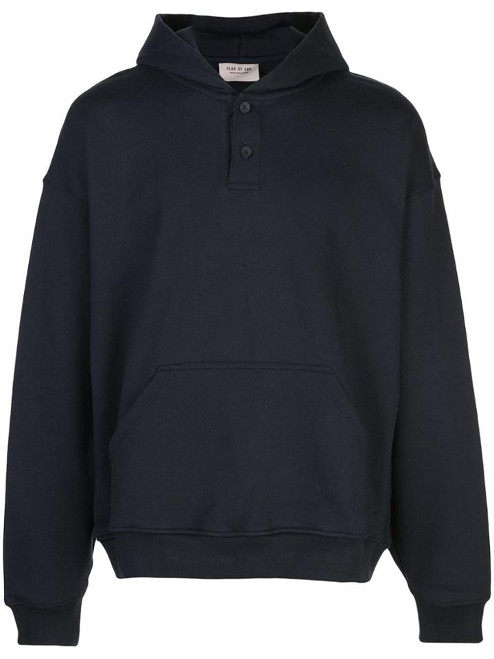 Fear Of God Everyday Henley Hoodie - Blue