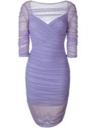 Versace 'tulle Bodycon' Dress, Women's, Size: 38, Pink/purple, Polyamide/spandex/elastane/viscose/silk