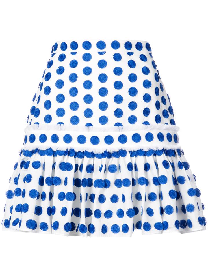 Alexis Dot Embroidered Mini Skirt - White
