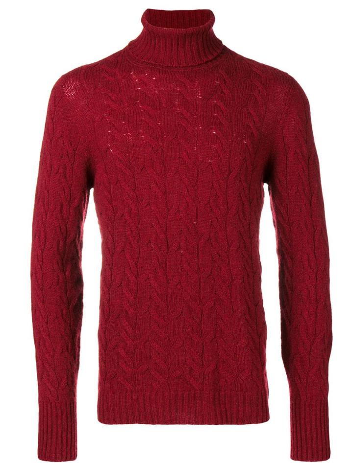 Drumohr Knitted Turtleneck Sweater - Red