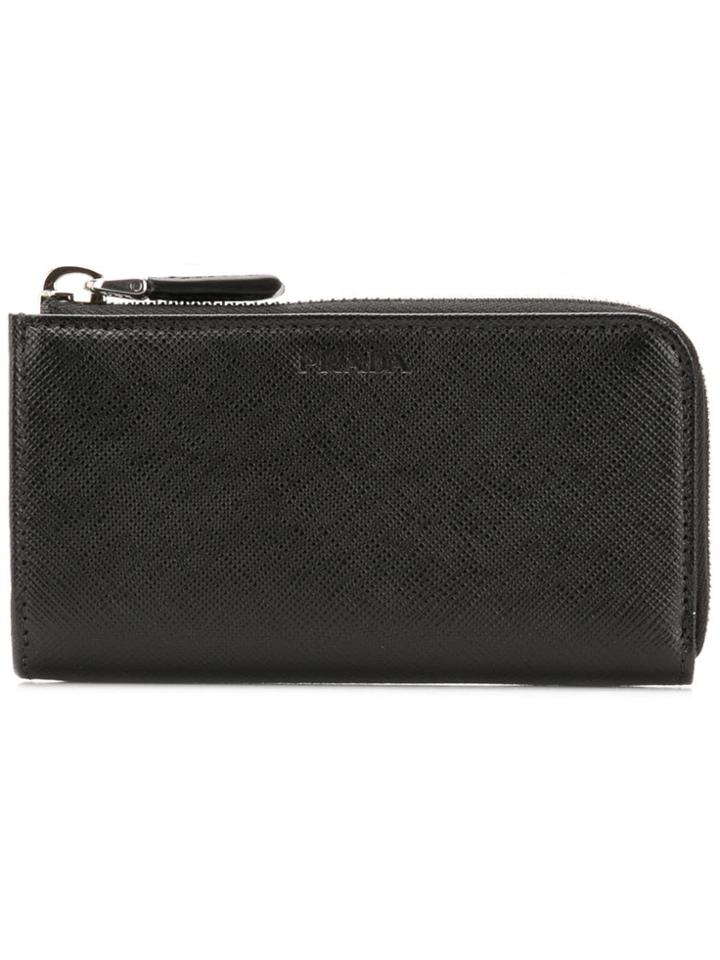 Prada All Over Zip Wallet - Black