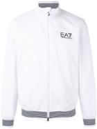 Ea7 Emporio Armani - Logo Print Bomber Jacket - Men - Polyamide/polyester/spandex/elastane - Xl, White, Polyamide/polyester/spandex/elastane