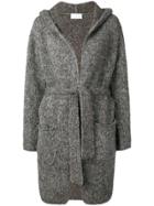 Fabiana Filippi Tie Waist Hooded Cardi-coat - Grey
