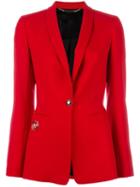 Philipp Plein Fitted Blazer, Women's, Size: Large, Red, Viscose/spandex/elastane
