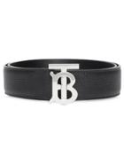 Burberry Monogram Motif Grainy Leather Belt - Black
