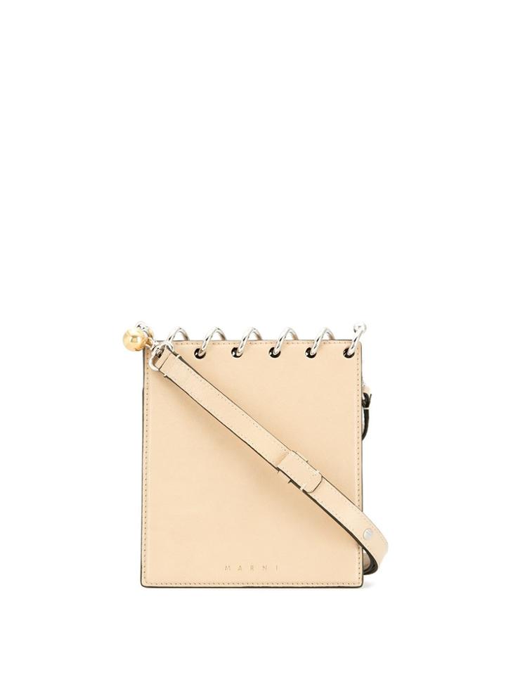 Marni Spiral Detail Clutch - Neutrals