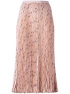 Valentino Triangle Print Pleated Skirt, Women's, Size: 44, Pink/purple, Silk