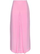 Marco De Vincenzo High Waist Pleated Silk Midi Skirt - Pink