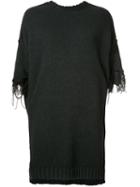 R13 Frayed Sleeve Jumper, Women's, Size: Xs, Black, Cotton/acrylic/wool