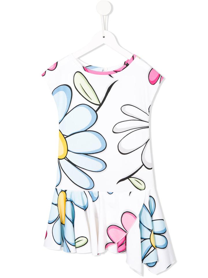 Monnalisa Floral Print Dress, Girl's, Size: 6 Yrs, White