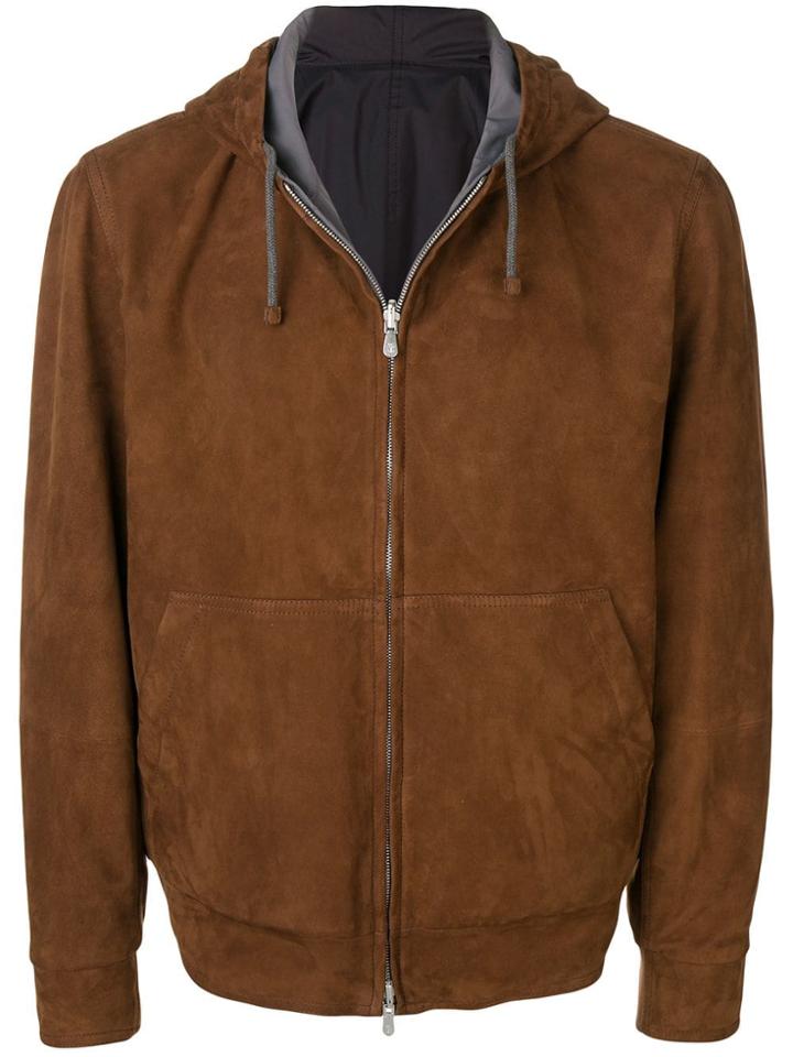 Brunello Cucinelli Drawstring Panel Hoodie - Brown