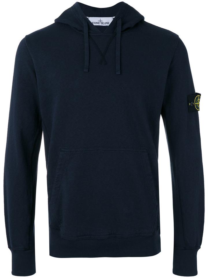 Stone Island Drawstring Hoodie, Men's, Size: Xl, Blue, Cotton