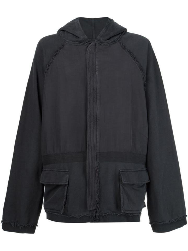 Haider Ackermann Zipped Hoodie, Men's, Size: Large, Grey, Cotton/spandex/elastane