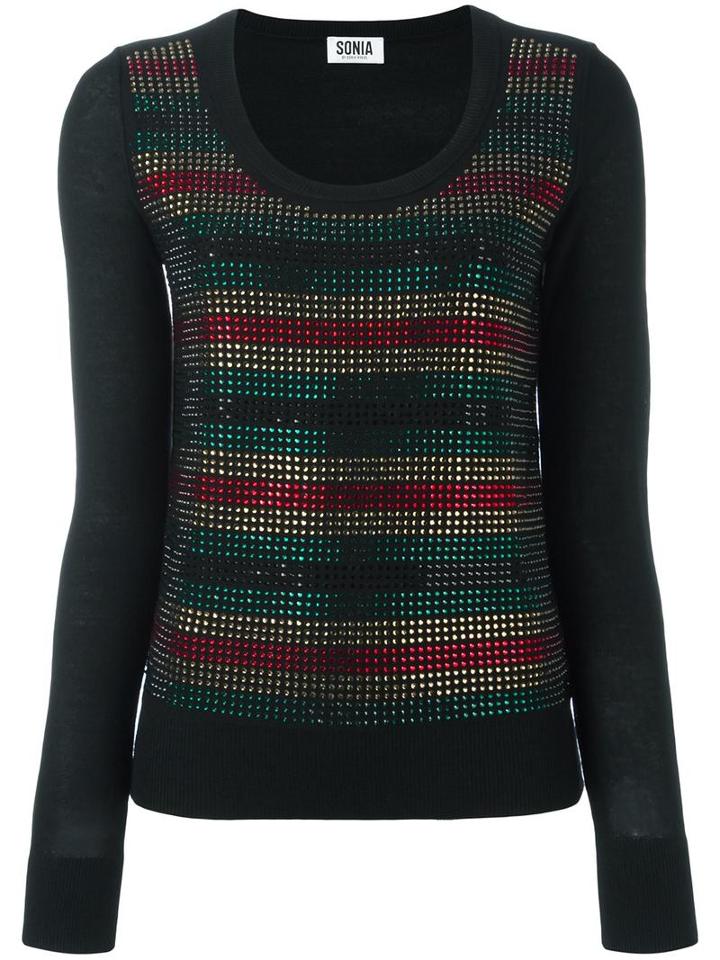 Sonia By Sonia Rykiel Rhinestone Embellished Jumper, Women's, Size: Small, Black, Acrylic/wool/glass
