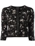 Twin-set Floral Print Cardigan, Women's, Size: Medium, Black, Cotton/viscose