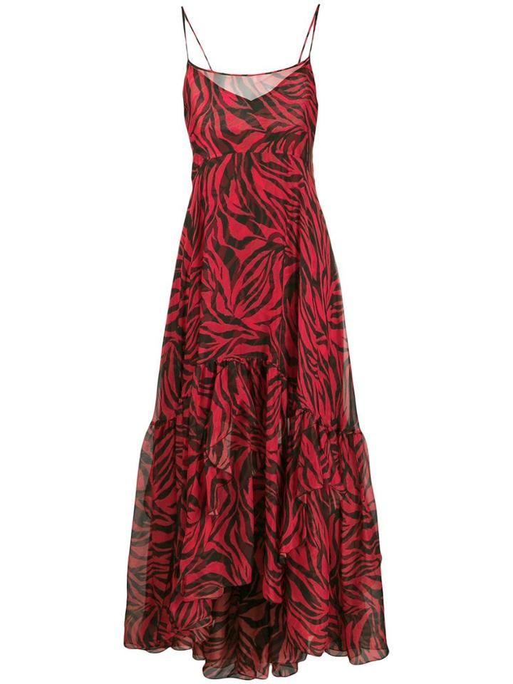 Faith Connexion Zebra Print Maxi Dress - Red