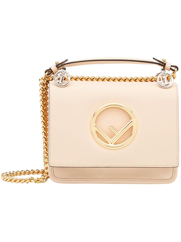 Fendi Kan I F Small Shoulder Bag - Nude & Neutrals
