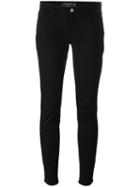 Dolce & Gabbana Skinny Jeans, Women's, Size: 42, Black, Cotton/spandex/elastane/calf Leather