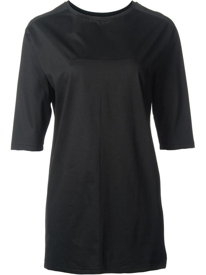 Astraet Boat Neck Centre Trim Detail Long Fitted T-shirt