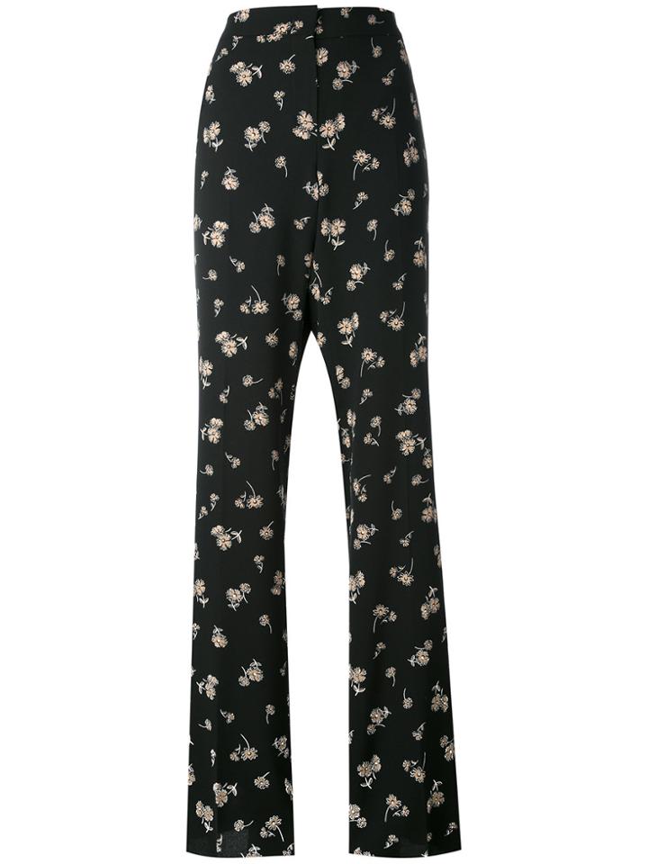 Max Mara Studio Floral Print Trousers - Black