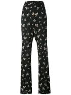 Max Mara Studio Floral Print Trousers - Black