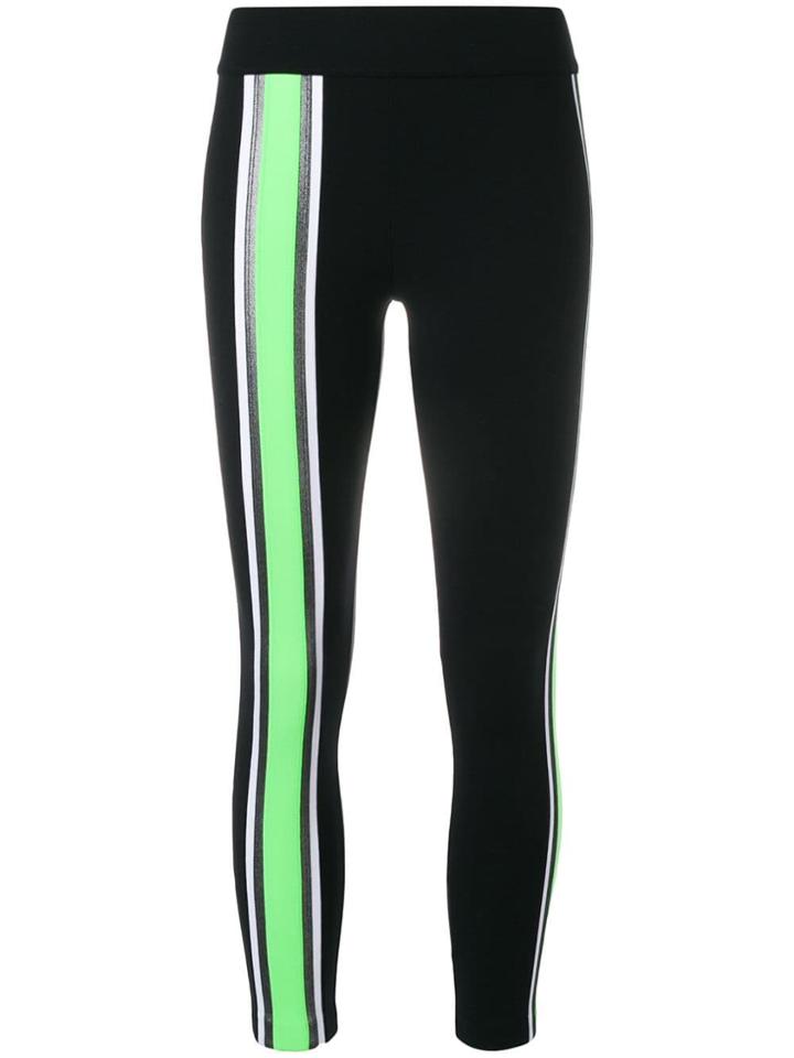 No Ka' Oi Striped Cropped Leggings - Black