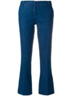 Kiltie Flared Cropped Trousers - Blue