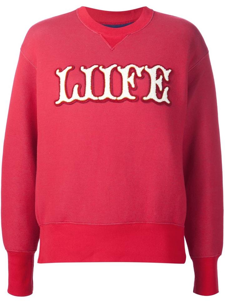 Sacai Printed Sweatshirt, Women's, Size: 2, Red, Cotton/nylon