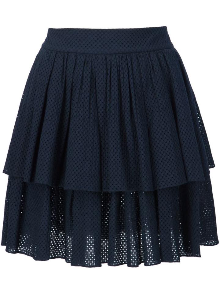 Sophie Theallet Shirred Eyelet Layered Skirt