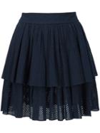 Sophie Theallet Shirred Eyelet Layered Skirt