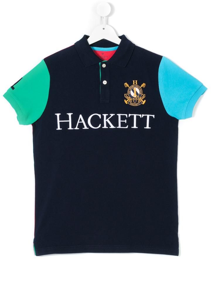 Hackett Kids Logo Embroidery Polo Shirt - Blue
