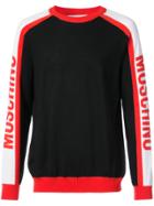 Moschino Contrast Sleeve Logo Sweater - Black