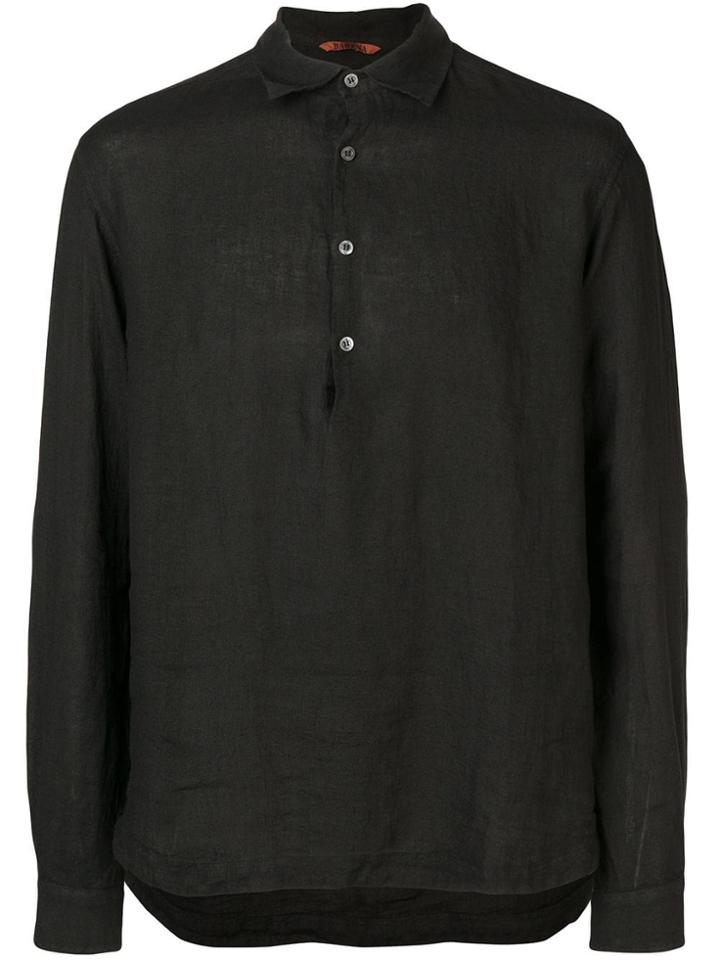 Barena Half Buttoned Shirt - Black