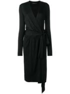 Alexandre Vauthier Midi Wrap Dress - Black