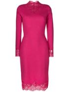 Ermanno Scervino Floral Lace Trim Dress - Pink & Purple