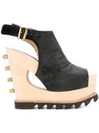 Undercover Ridged Sole Platform Sandals - Grey