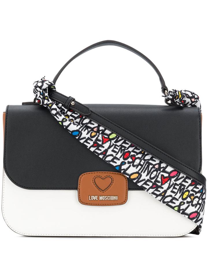Love Moschino Colour Block Large Tote Bag - Black